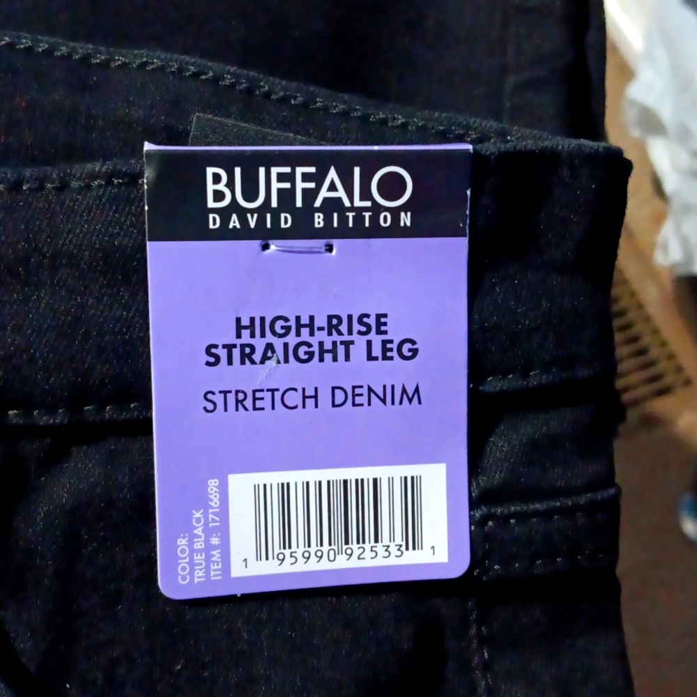 Buffalo David Bitton Ladies High Rise Straight Leg Pants Black - NWT
